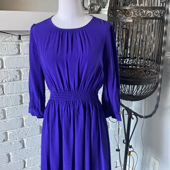 KATE SPADE New York ZARI DRESS CREPE ELASTIC SHIRRED WAIST FIT FLARE 8 - Picture 3 of 10